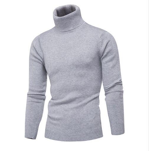 Standard Wool Sweater Pullover Men Casual Solid-Color Fashion Simple Sweaters Men Comfortable Turtleneck Men'S Sweater XXL