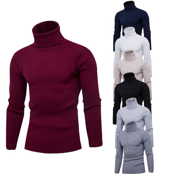 NIBESSER Mens Autumn Winter Warm Turtleneck Sweater Men Basic Slim Knitted Sweaters 2018 Casual Slim Fit Pullover Male Tops