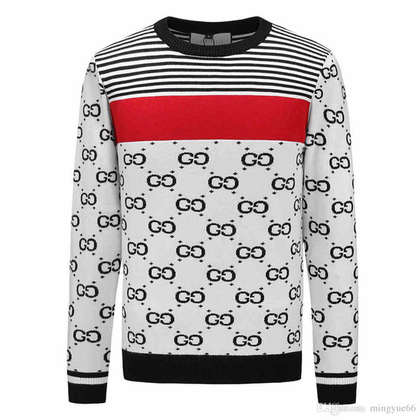 2018 new fashion designer luxury brand mens clothing sweater round neck bee animal patchwork color letter pullover sweatshirt Jumpers D13