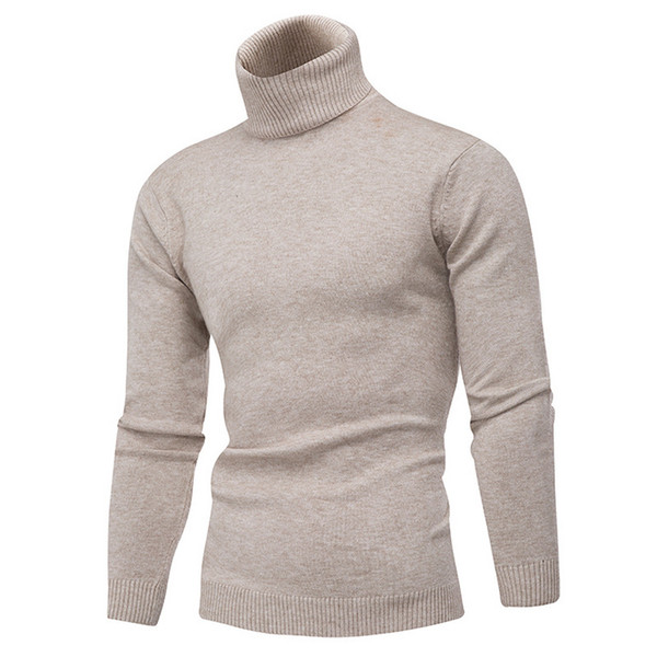 Winter Thick Warm 100% Cashmere Sweater Men Turtleneck Brand Mens Sweaters Slim Fit Pullover Men Knitwear Double collar