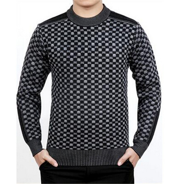 Wholesale-New 2016 Fashion Wool Winter Warm o-neck long sleeve Casual Pullovers Knitted sweater man outdoors oversized male sweaters