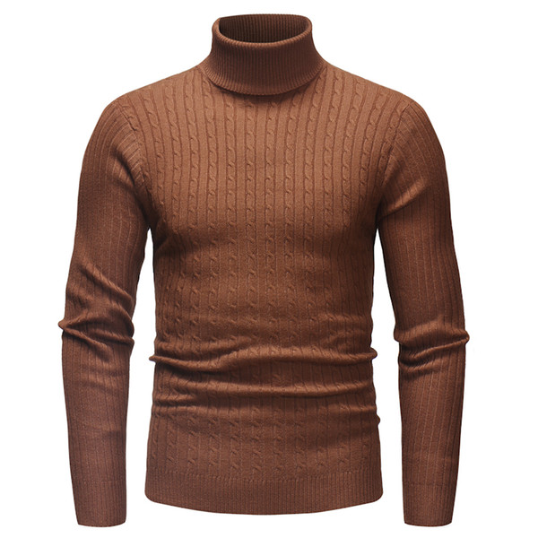 Sweater Pullover Men 2018 Male Brand Casual Slim Men Striped Sweater Knitted Hedging Turtleneck Men'S