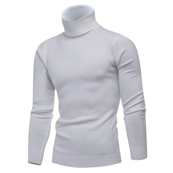 Winter High Neck Thick Warm Sweater Men Turtleneck Brand Mens Sweaters Slim Fit Pullover Men Knitwear Male Double collar