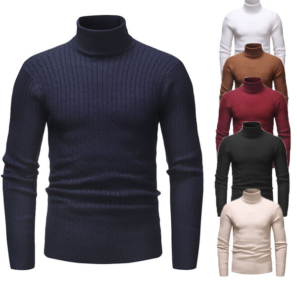 2018 NEW Hot sale Winter Mens Fashion Sweaters and Pullovers Men Brand Sweater Male Outerwear Jumper Knitted Turtleneck Sweater