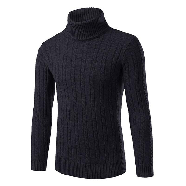 Winter Thick Warm 100% Cashmere Sweater Men Turtleneck Men Brand Mens Sweaters Slim Fit Pullover Men Knitwear Double collar