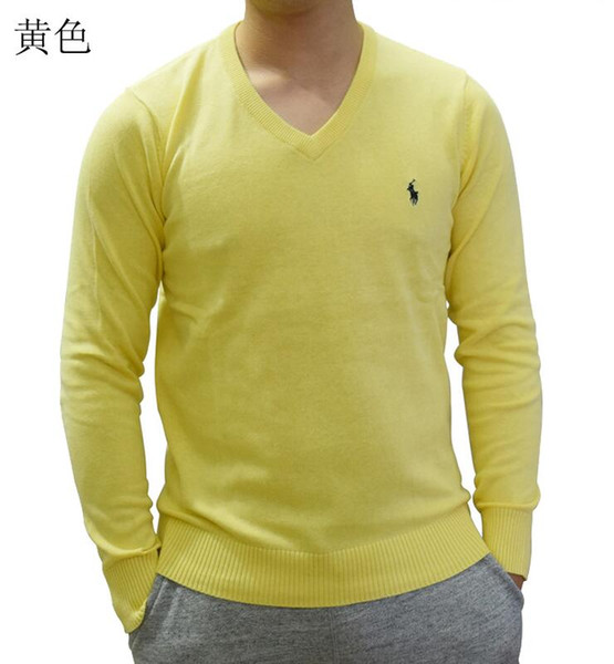 2019 spring and autumn new men's V-neck sweater, men's fashion sweater Pony embroidery casual sportswear printing lovers