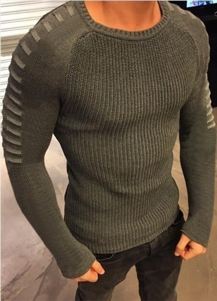 O-neck Autumn Mens Sweaters O-neck Fashion Hollow Designer Slim Fit Long Sleeved Tops