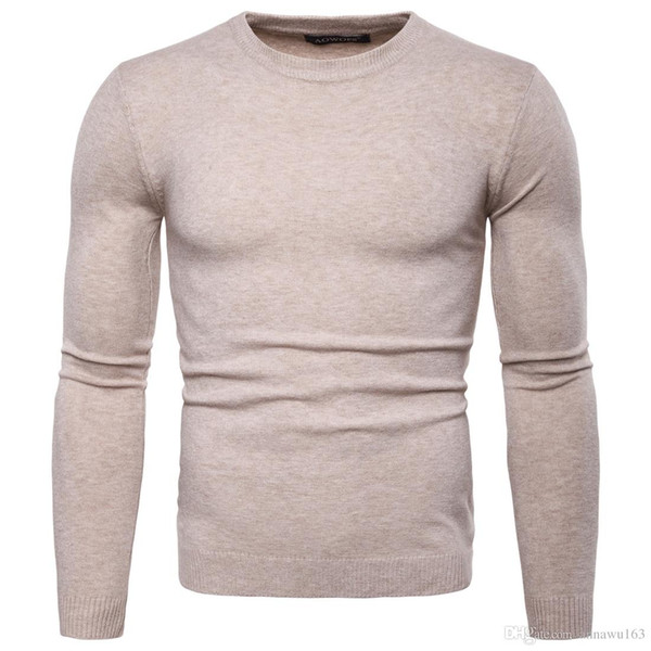 Slim Fit Pullover Sweater Men' Fashion Tops With Long Sleeve Crew Neck High Quality Cashmere Blend Knitted Winter Mens Clothing For Sal