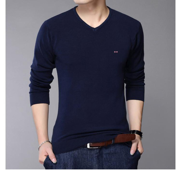 New Style Eden park Autumn Men Sweater V-neck Fashion Mens Pullover High Quality Knitting Sweaters Men Sweater