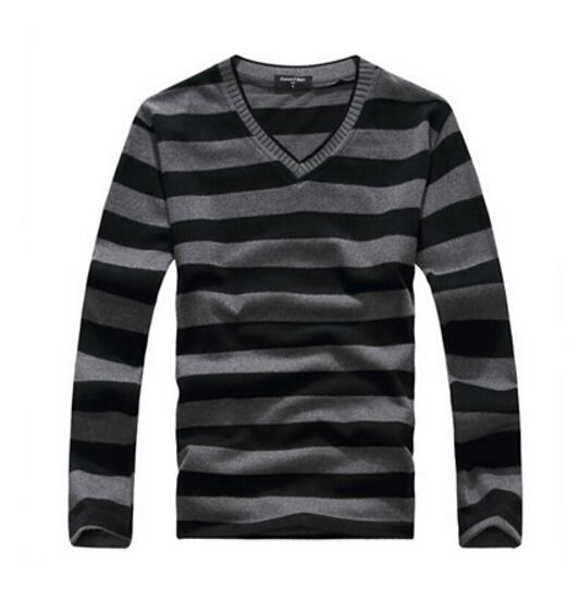 Wholesale- MYTL New arrival 2016 men's long-sleeved cotton stripes sweater fashion and hot pullover men brand new of