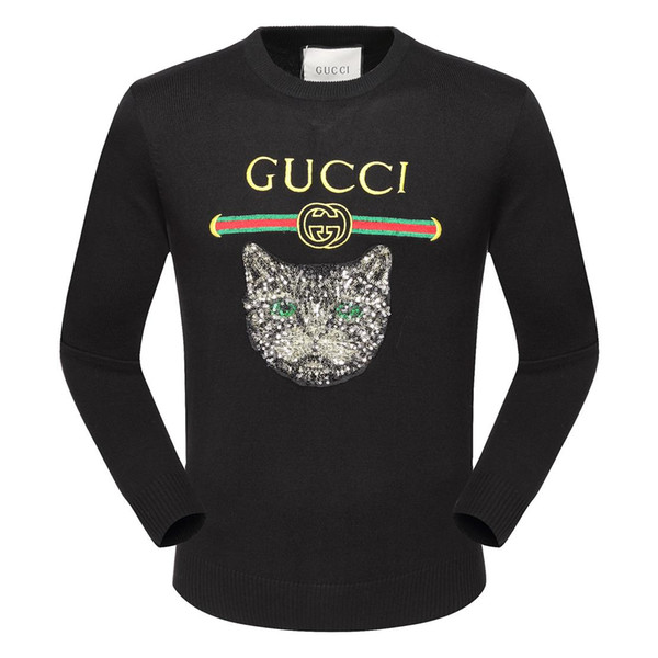 2018 new sweater fashion long-sleeve letters printed autumn and winter men's sweater 208