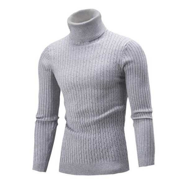 Sweater Men 2017 Brand Pullovers Casual Sweater Male High Collar Solid Simple Slim Fit Knitting Sweaters