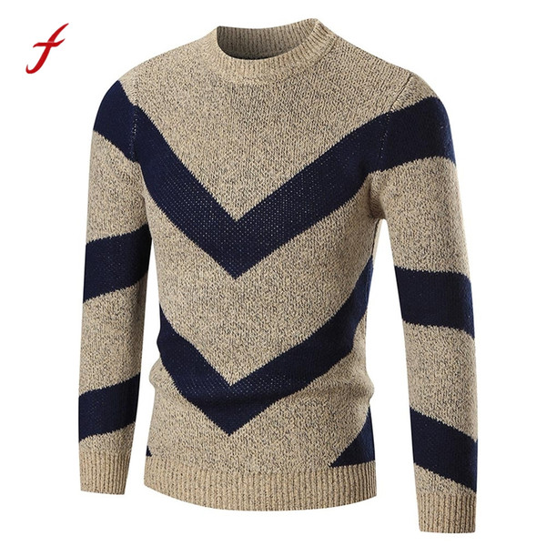 Sweater Men 2017 Fashion Sweater Pullover Male brand Mixed Color arrow striped Knitwear Sweaters Slim Fit Thin Men's