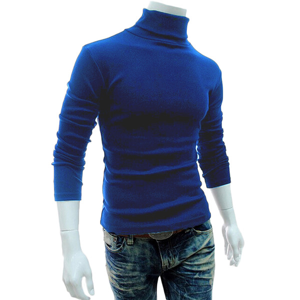 Turtleneck sweater period the new men's high collar sweater thin cultivating male sleeve Fittness bottom Long-sleeved 2017 Warm