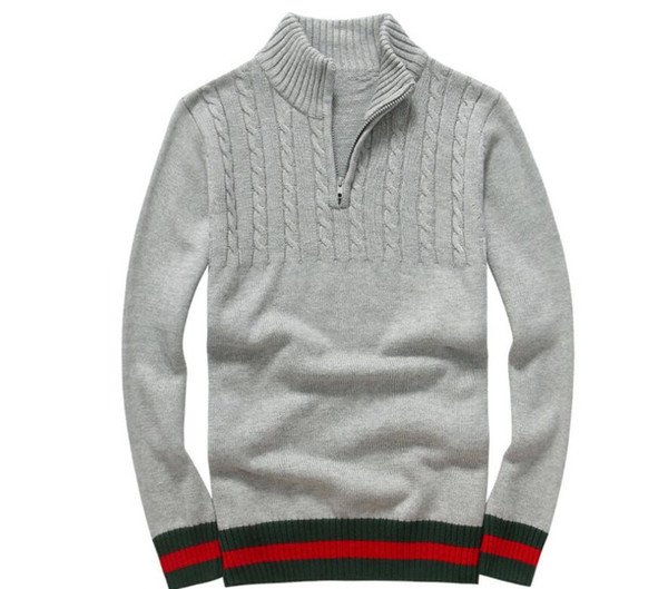 Wholesale-new arrival v neck polo sweater, men cotton casual coat, fashion brand knitted GUNCY sweater half zipper jumper