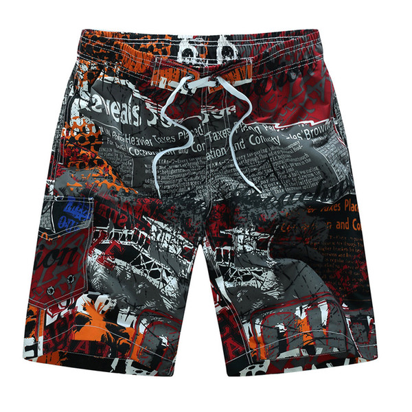 swim trunks men's swimwear Men's Fashion Casual Printing Patchwork Beach Surfing Loose Shorts Pants #TX4