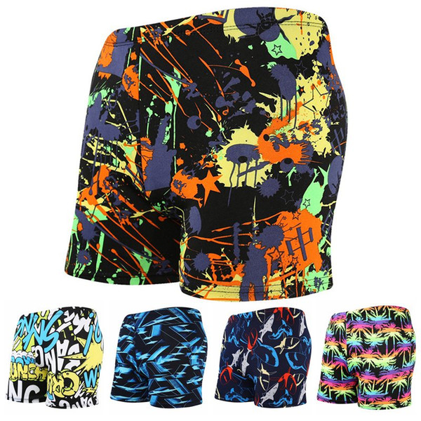 Men's swimming trunks print adult plus fertilizer XL boxer men's beach shorts swimsuit wholesale