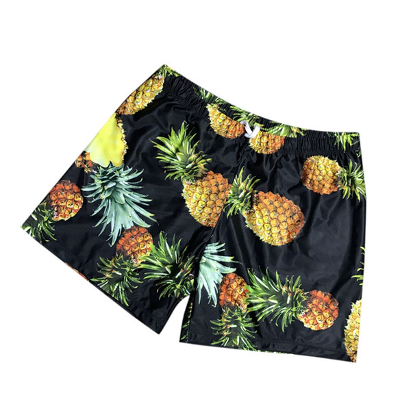 Pineapple Printed Fashion Swimwear New Men'S Band Width Loose Swimming Trunks Seaside Holiday Beach Pants #T