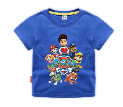 Children's clothing summer children's children's new cartoon printing stretch cotton sweat-absorbent round neck short-sleeved T-