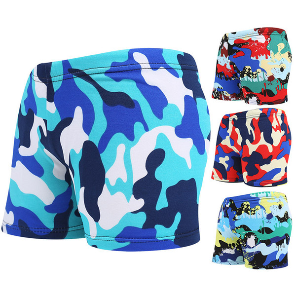 Children's Swimming Trunks Camouflage Printed Flat Boxers 15-25kg Baby Boy Shorts Kids Boy Beach Swimsuit Wholesale YK4806