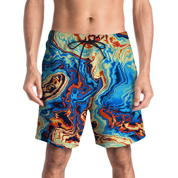 Mens Swimwear Swimming Shorts 3D Graffiti Printed Beach Men Short Trouser Shorts Pants Swimming Suit badpak