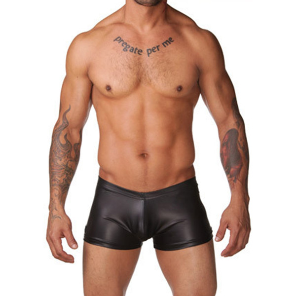 Hot Sale Male Boxer Underwear High Quality Men Underwear Mens Leather Boxer Low Waist Shorts Plus Size Pants