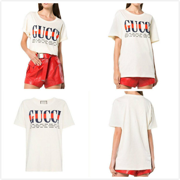 Summer Women Tshirt brand tag Short Sleeve Female Tee Tshirt printing letter t-shirt harajuk Tops Luxury Casual white Short Sleeve