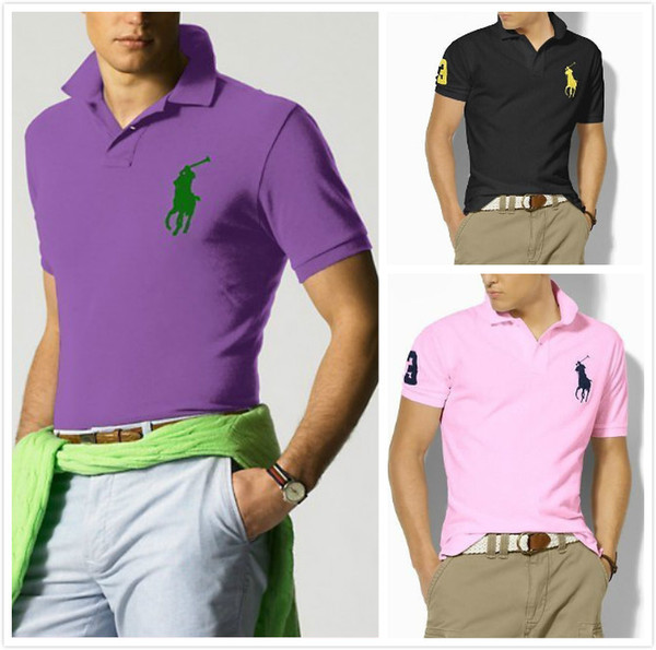 Top Brand clothing New Men Polo Shirt Men big Horse Embroidery Business & Casual solid male polo shirt Short Sleeve breathable polo shirt