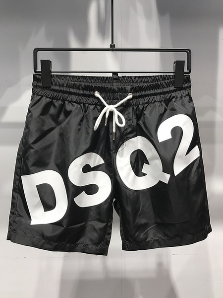 2019 Summer D01New Arrival Popular Men's Polyester Print D2 Sport Loose Mesh Swim Beach Shorts Swimming Pants Trousers