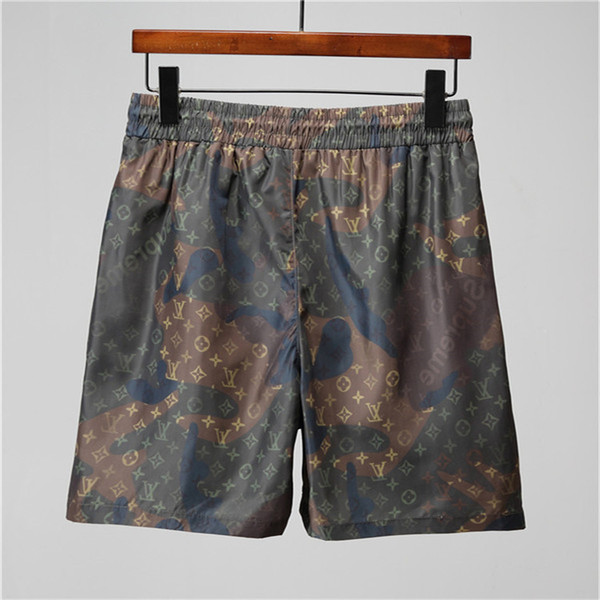 2019 new men and women models summer cool mixed color full body letter print fashion temperament breathable couple swimming trunks