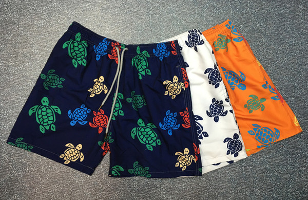 2018 New Fashion tide Mens Summer Beach Shorts Board Shorts Sea turtle printed Surf Life Swimwear Swim 3 Color M-2XL