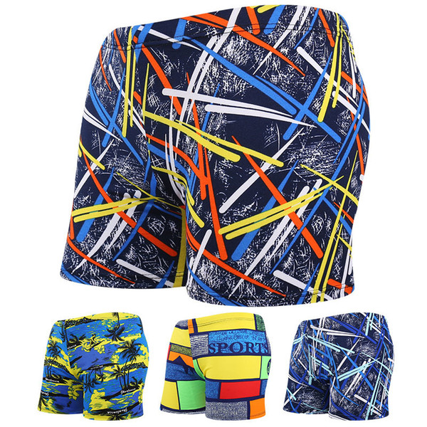 Men Multi Print Swimwear Elastic Swimming Trunks Beach Swim Short Briefs Surfing Summer Swimsuit Boxer Shorts C19041001