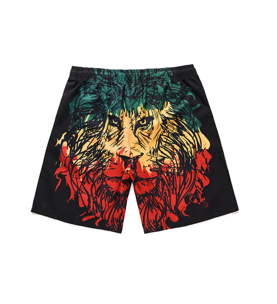 Mens 3D Lion Printed Swim Shorts 19ss Summer New Casual Beach Board Shorts