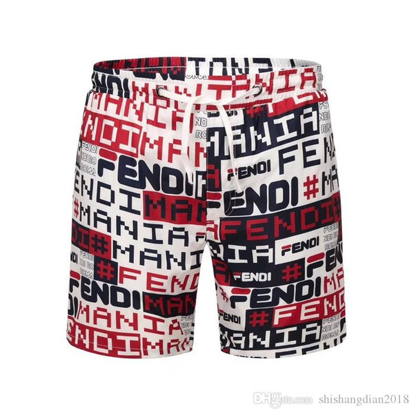 2019 summer new listing quality clothing men's shorts plaid graffiti printed beach pants M-3XL F2371