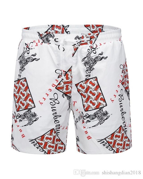 19 new listing quality clothing men's shorts M black and white printed beach pants M-3XL B3886