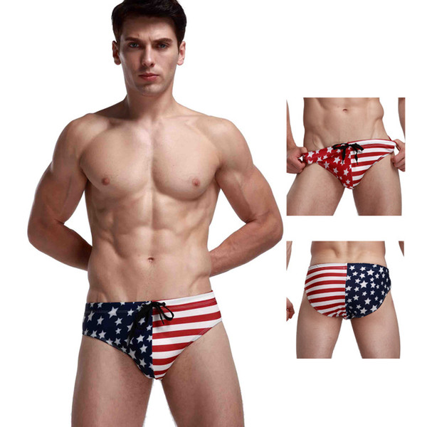 Summer Trunks For Men Swimwear American Flag Printed Swimming Sports Pants Fashion Men's Triangle Briefs Beach Swim Shorts Clothing