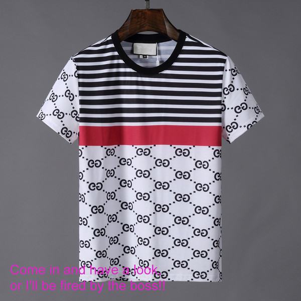 19SS summer new product on the market high quality men's clothing T shirt stripe printing fashion challenge whole network lowest price high