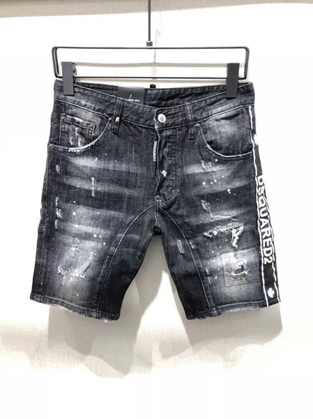 New brand D quadratic fashion men's simple summer light jeans denim shorts men's casual solid classic straight tube denim design