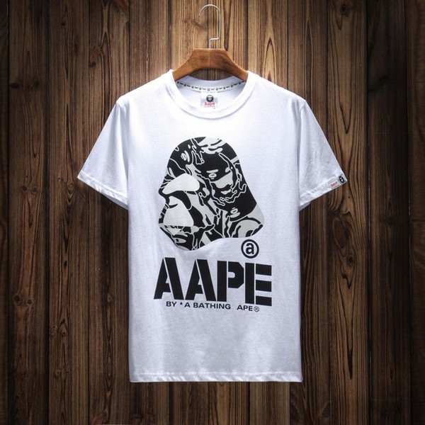 Summer T-shirt for men casual short-sleeved cotton cartoon ape-man creative AAPE monogram top printed T-shirt for men hip hop T-shirt for me