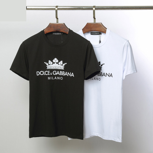 In 2019, the latest logo brand American and European pop classic hip casual lovers wear cotton short-sleeved men and women