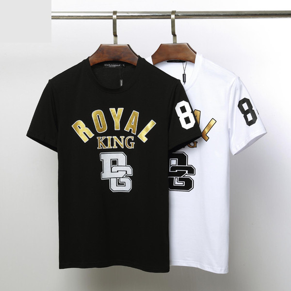 2019 the latest original designer brand European and American pop classic letters printed silk cotton short sleeve men and women