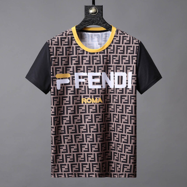 Europe and the United States new collars splicing this pattern men and women with a very good quality short sleeve T-shirt T-shirt for men