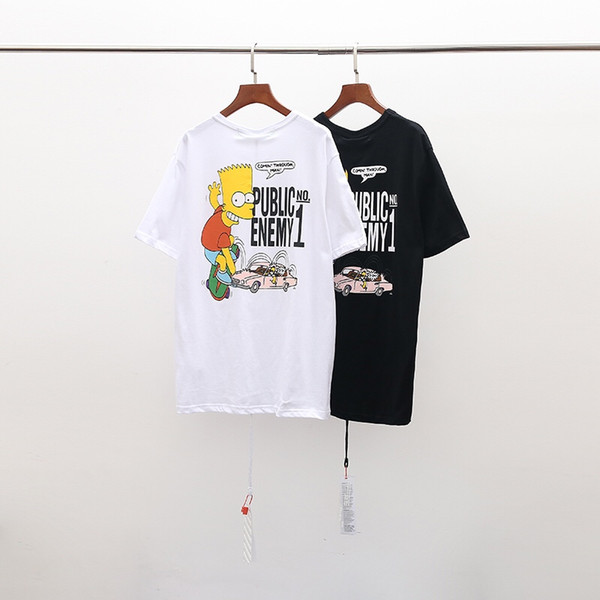 Wholesale Japanese fashion brand T-shirt hip hop pop little cartoon naughty logo T-shirt quality breathable loose cotton sports men t-shir