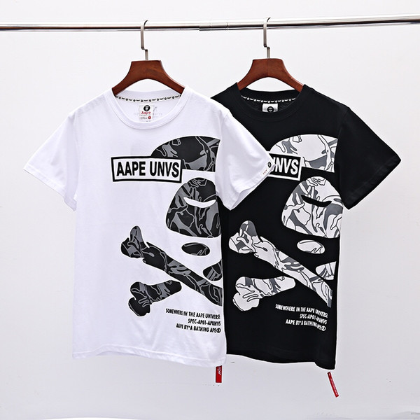 Summer's new men's wear chief designer T-shirt brand off ape-man print LOGOT T-shirt men's and women's T-shirt hip-hop round neck short slee