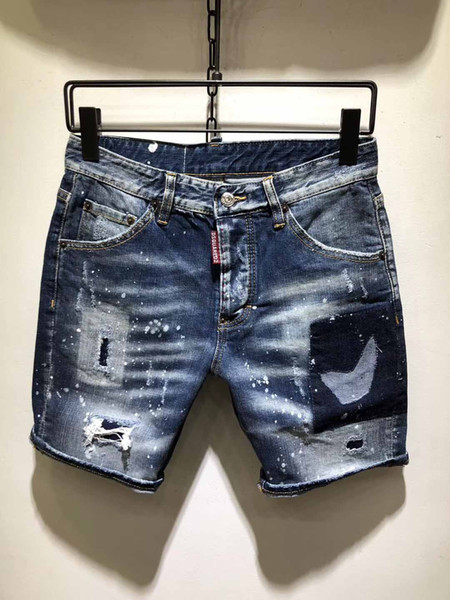 Italian brand D second power 2019 new men's wear ripped jeans and shorts street copy of old ripped subsidy denim pants men's shorts