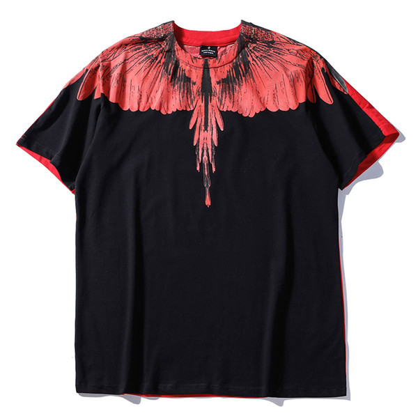 Spring and summer new men's leisure red wings flying flying short sleeve fashion brand T-shirt high quality square collar bottom shirt for m