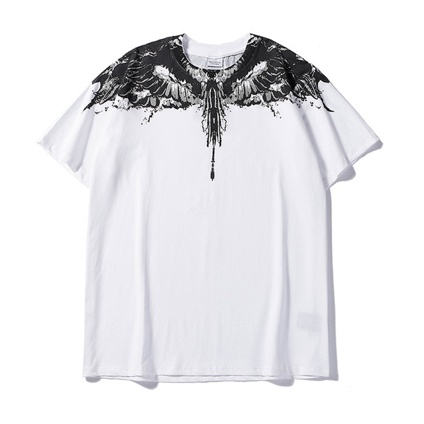 2019 new fashion brand short sleeve T-shirt sportswear brand angel print wings design T-shirt pure cotton T-shirt men's clothing