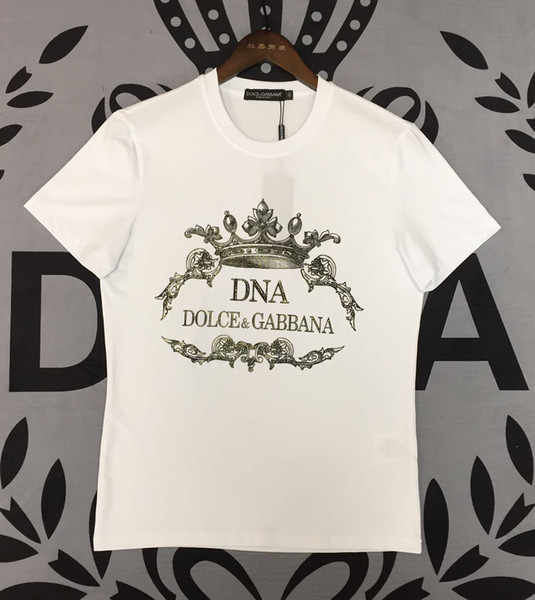 New luxury men's T-shirt summer classic designer DG letters crown print T-shirt high quality mercerized cotton casual men's T-shirt