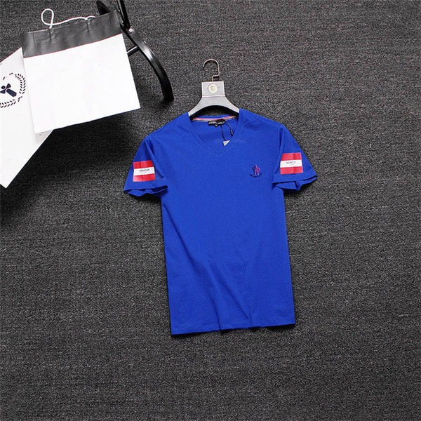 new men's T shirt fashion blue flag print round neck short-sleeved men's and women's trend slim casual shirt T shirt 3XL