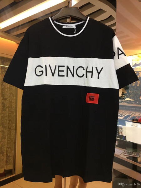 47k Brand new Summer Street wear Europe Paris Fashion Men High Quality Broken small hole Cotton Tshirt Casual men's Tee giv T-shirt